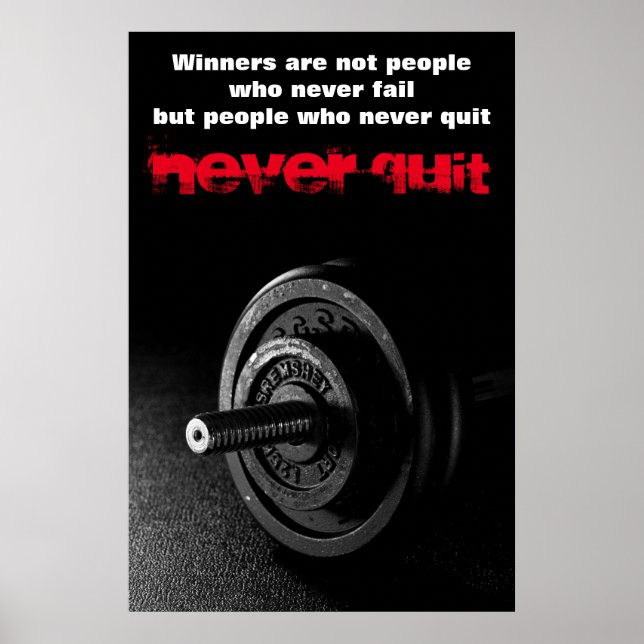 Avsluta aldrig den inspirerande Fitness-dockan Poster (Framsidan)