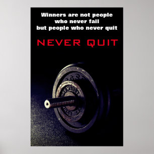 Avsluta aldrig den inspirerande Fitness-dockan Poster