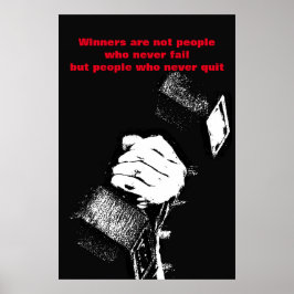 Avsluta aldrig inspirationell boendeträning poster