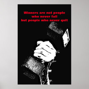 Avsluta aldrig inspirationell boendeträning poster