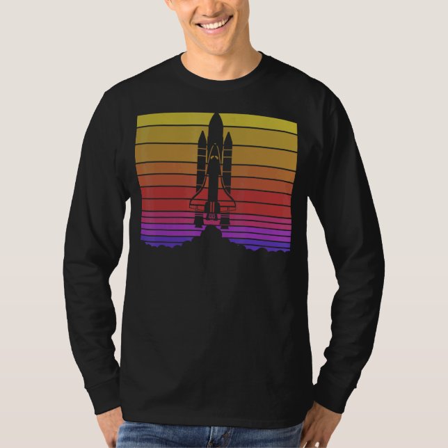 Avsluta Astronomy Retro Space-stoppning för rakets T Shirt (Framsida)