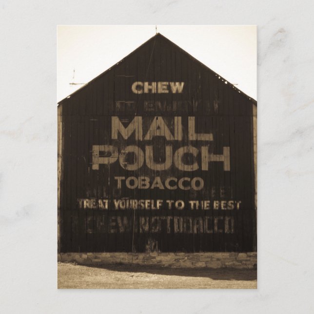 Avsluta av Chew Mail Pouch Tobacco Barn - Sepia Vykort (Framsida)