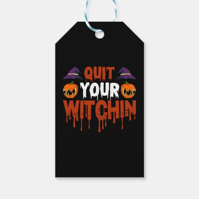 Avsluta din häxjin 2021 halloween-citat presentetikett (Framsidan)