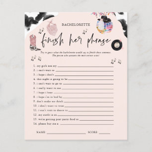 Avsluta frasen Disco Cowgirl Bachelorette Game