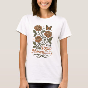 Avsluta giftig maskulinitet feministisk blommig pr t shirt