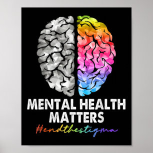 Avsluta Grönten Stigma Mental Health Awareness Rib Poster