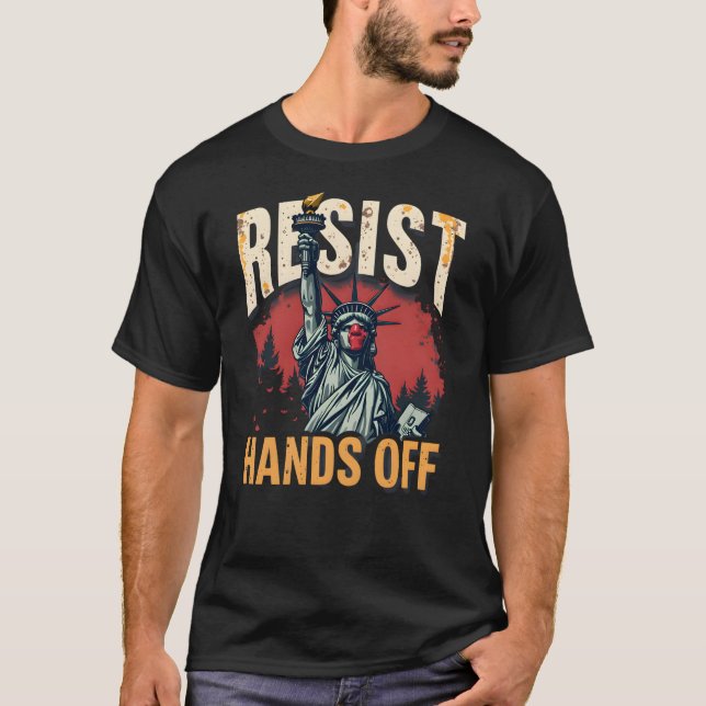 Avsluta Händer - fetstil Frihetsgudinnan T Shirt (Framsida)