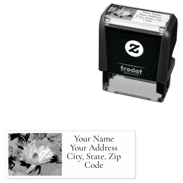 Avsluta handskrift av Returadressens Blommigt Självfärgande Stämpel (In Situ)