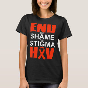 Avsluta Hiv Skam Stigma Röd Medvetenhet Stöd T Shirt