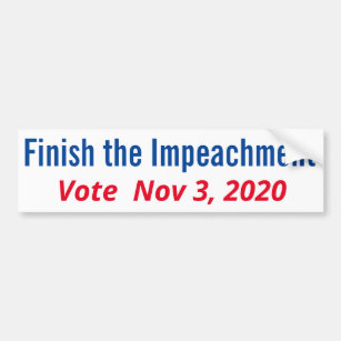 Avsluta Impeachment Vote Nov. 3, 2020 Bildekal