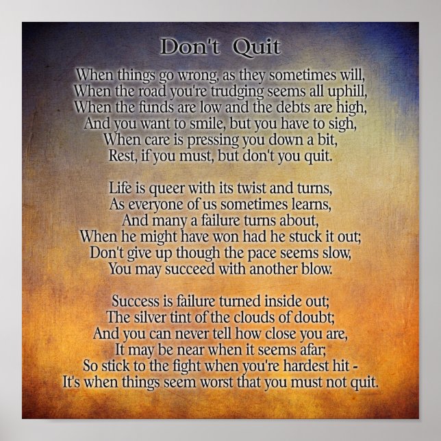 Avsluta inte - Art Print ** 12 x 12 Poster (Framsidan)