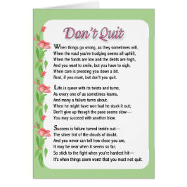 Avsluta inte Dikt Hälsningskort