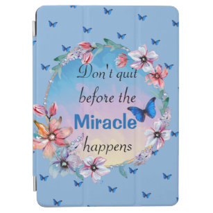 Avsluta inte innan Miracle händer   Blå Blommigt iPad Air Skydd