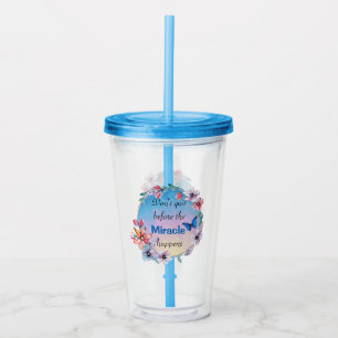 Avsluta inte innan Miracle händer Blå Blommigt Take Away Mugg