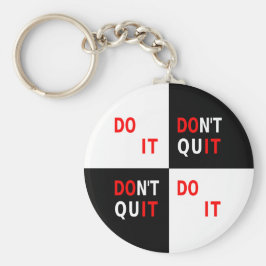 Avsluta inte svartvit inspirerar inte till motivat rund silverfärgad nyckelring