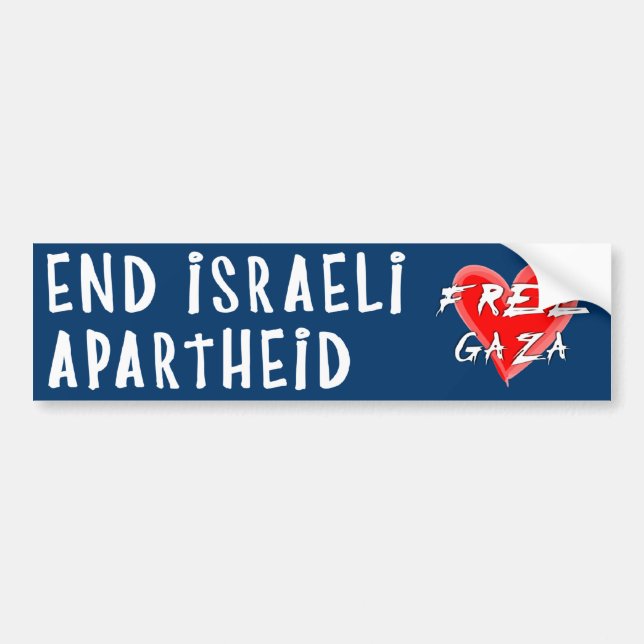 Avsluta Israels apartheid i det fria Gaza Bildekal (Framsidan)