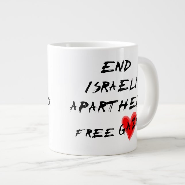 Avsluta Israels apartheid i det fria Gaza Jumbo Mugg (Framsida höger)