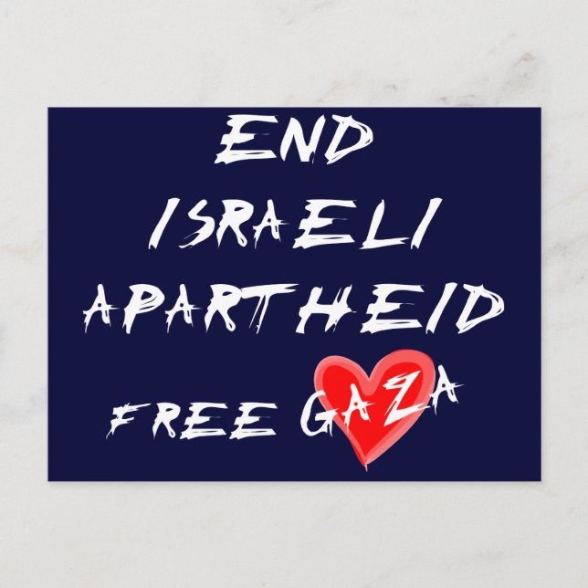 Avsluta Israels apartheid i det fria Gaza Vykort (Framsida)