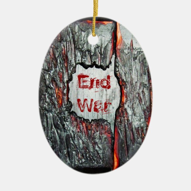 Avsluta Krig Julgransprydnad Keramik (Framsidan)
