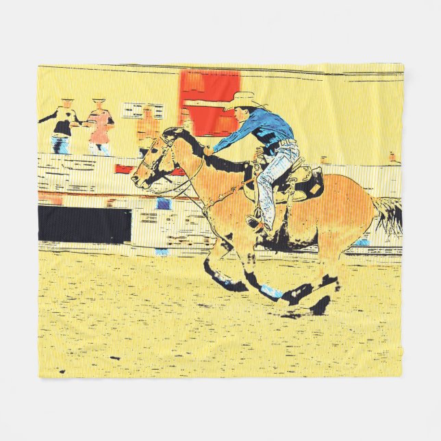 Avsluta-Line Springa - Rodeo Cowgirl Fleecefilt (Framsidan (Horisontell))
