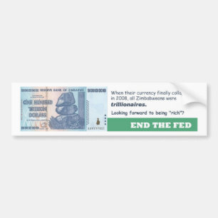 Avsluta matad - Zimbabwe valutakuggningen Bildekal
