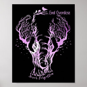Avsluta Överdos Aldrig Glöm Linjekonst Skiss Ornam Poster