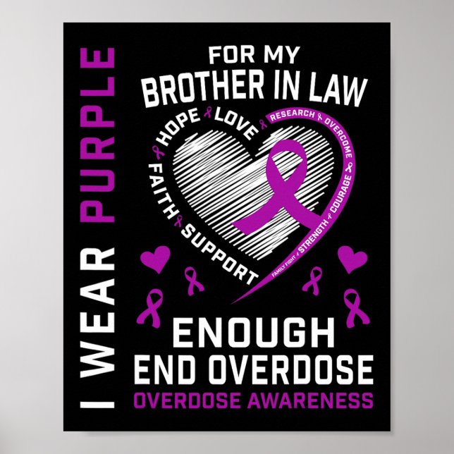Avsluta överdosmedvetenhetströja Nog lila bror Poster (Framsidan)