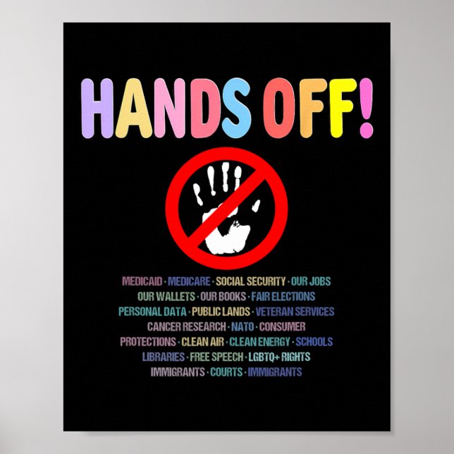 Avsluta protesten mot Händer 2025 Poster (Framsidan)