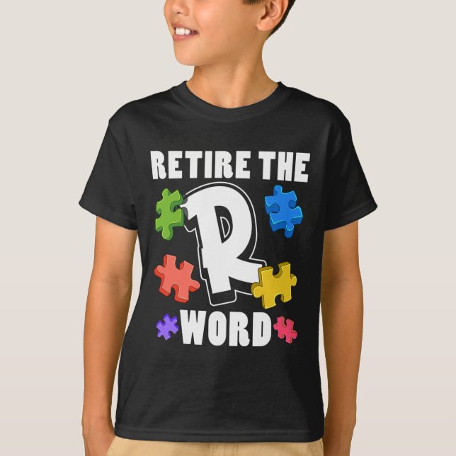 Avsluta R Ord Autism Awareness Speciell Education T Shirt (Framsida)