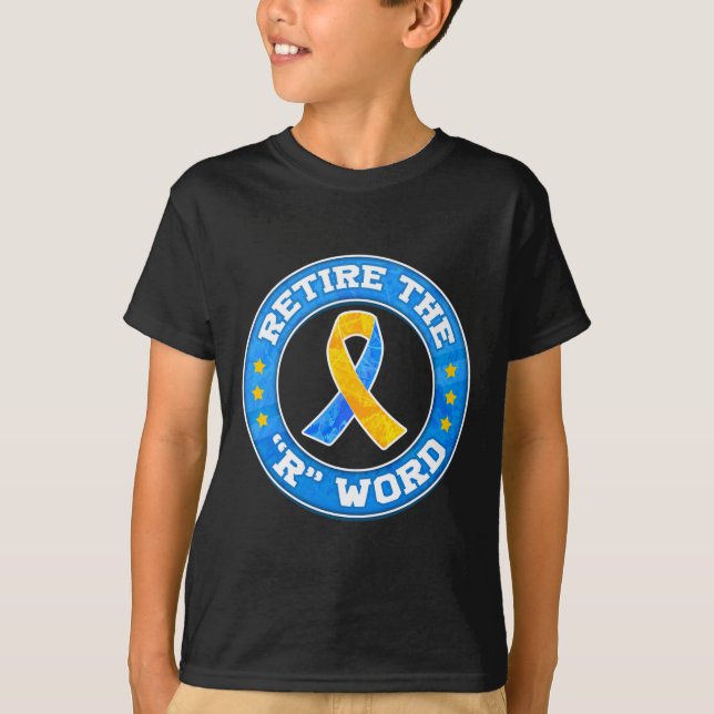 Avsluta R Ord Down Syndrome Awareness Speciell Edu T Shirt (Framsida)