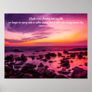 Avsluta solnedgång med inspirerande citat poster
