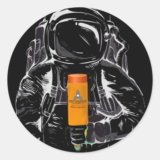 Avsluta strategistämpel runt klistermärke (Framsida)