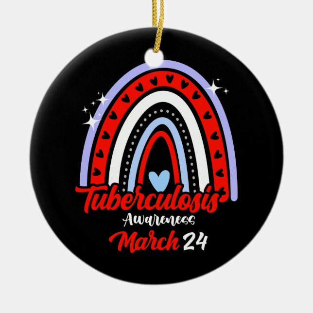 Avsluta TB Rainbow World Tuberculosis TB Awareness Julgransprydnad Keramik (Framsidan)
