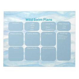 Avsluta Vild Swimming Planering Lakan Anteckningsblock