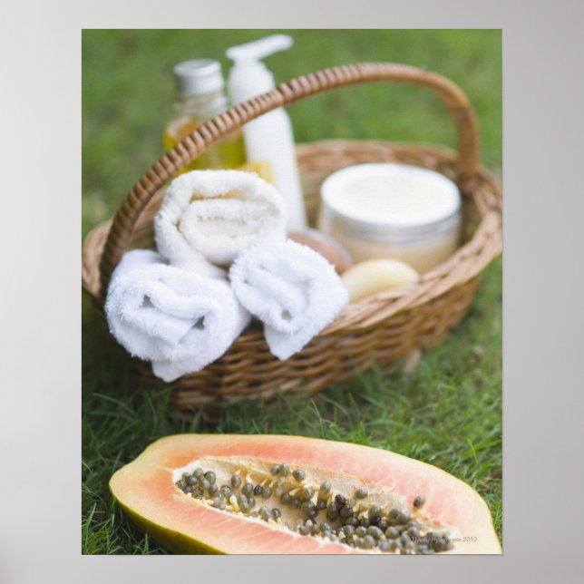 Avslutande behandling av papayamassage poster (Framsidan)