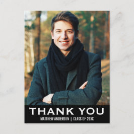 Avslutning tack modernt fotokort BW Vykort