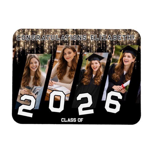 Avslutningsceremoni med fotokollage magnet (Horisontell)