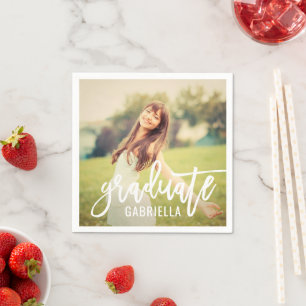 Avslutningsfest med penselskriftfoto pappersservett