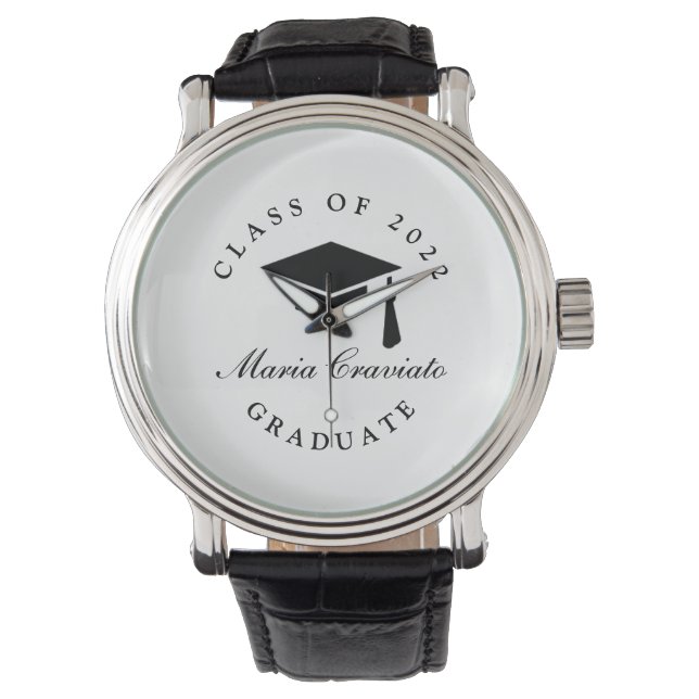 Avslutningsklocka – Specialgravyr Tidstyg  Armbandsur (Framsida)