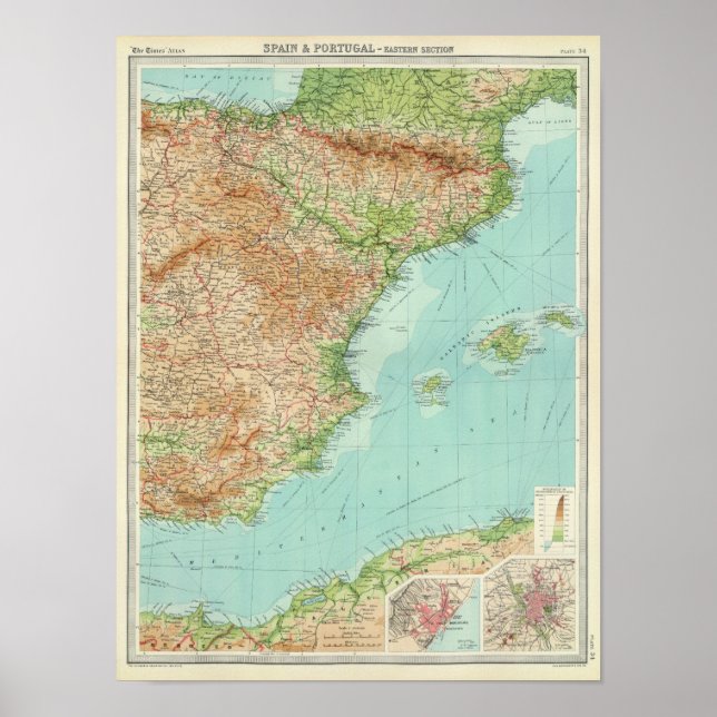 Avsnittet Spanien och Portugal östra Poster (Framsidan)