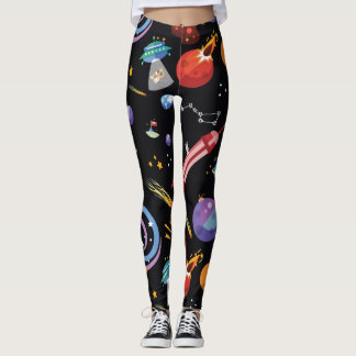 Avsnittsbalkar - Rymden Leggings