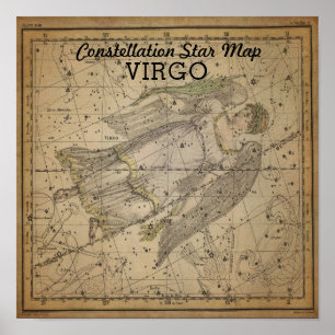 Avsökning av våg-virgin Constellation Star Karta B Poster