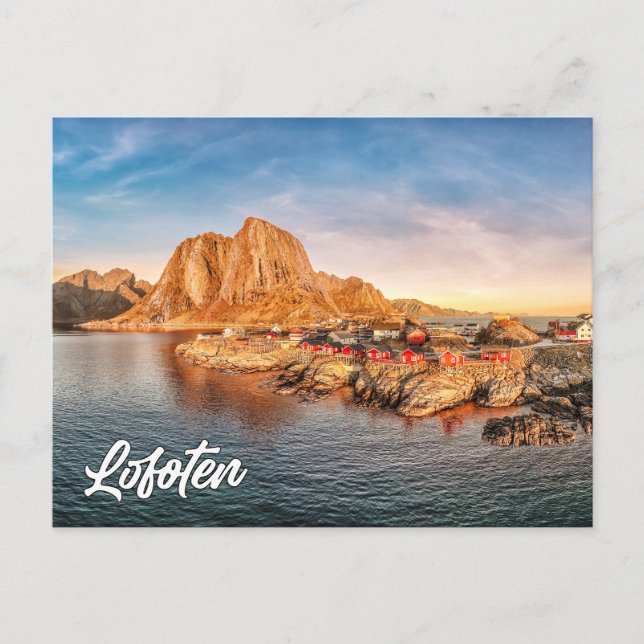 Avsolning över Lofoten, Norge Vykort (Framsida)