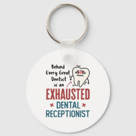 Avspätt kontor för tandreceptionist, funny Front O Nyckelring