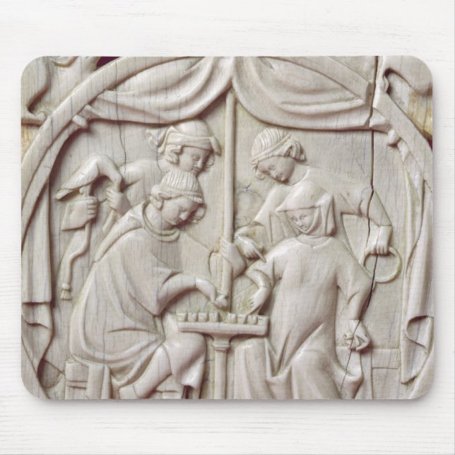 Avspegla fodral som visar en lek av schacket, musmatta (Framsidan)