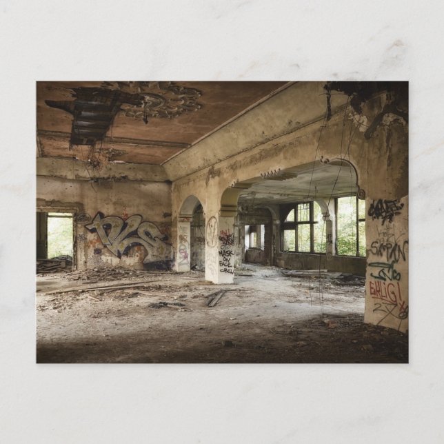Avstående Byggnad Lämnat till Decay Postcard Vykort (Framsida)