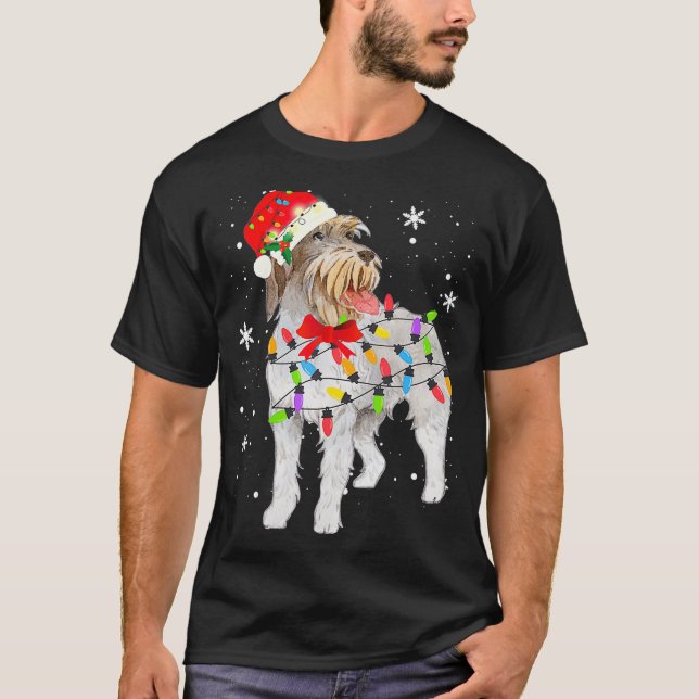 Avstämd stolpe Griffon Hund jul Julafton Mamma T Shirt (Framsida)