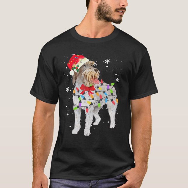 Avstämd stolpe Griffon Hund jul Julafton Mamma T Shirt (Framsida)