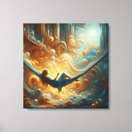 Avstämt kanvastryck av molnens drottning