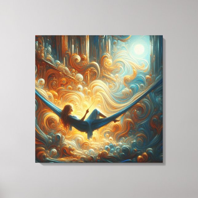 Avstämt kanvastryck av molnens drottning (Framsida)